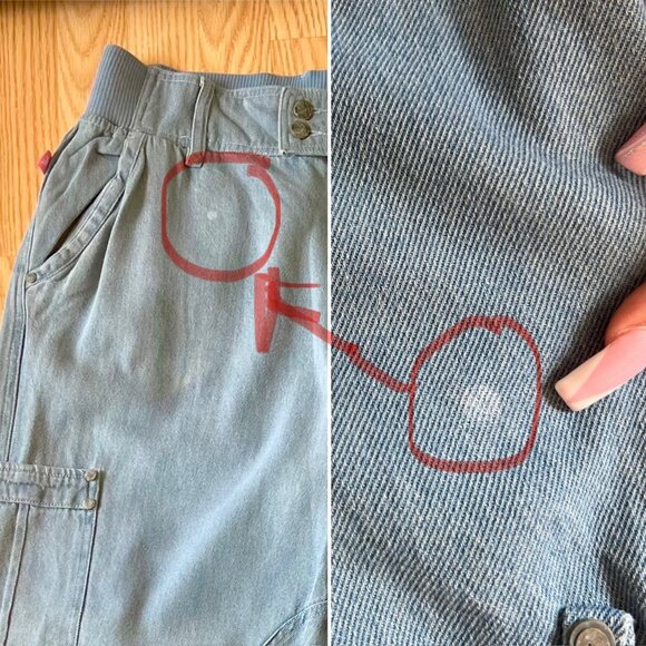 Woman Within Modern Fit Cotton Cargo Pants Size 16W Light Blue Jeans Lightweight - Picture 5 of 8